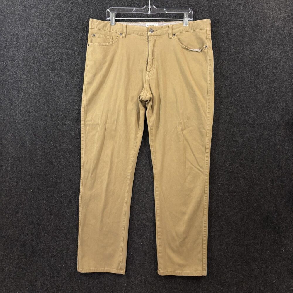 Peter Millar Signature Sateen Pants Men's 38x30 Khaki Stretch Five Pocket Chino